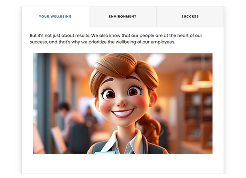 Example of eLearning tabs